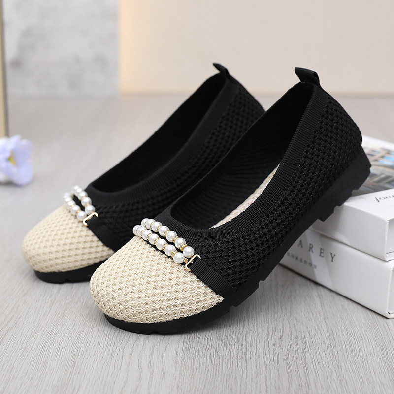 2025 New Women's Breathable Non-slip Arch Support Orthopedic Walking Shoes with Pearls