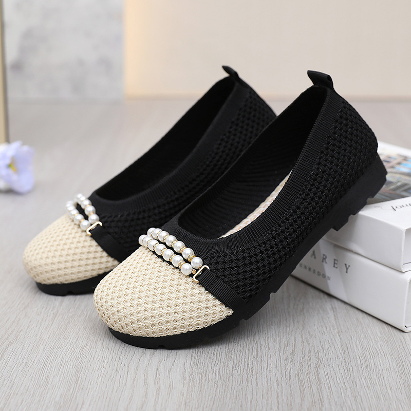 2025 New Women's Breathable Non-slip Arch Support Orthopedic Walking Shoes with Pearls