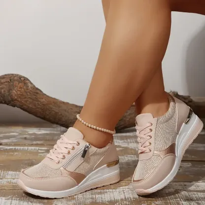 🔥Last Day 51% OFF - 2025 New Women's Side Zipper Lace-up Orthopedic Sneakers