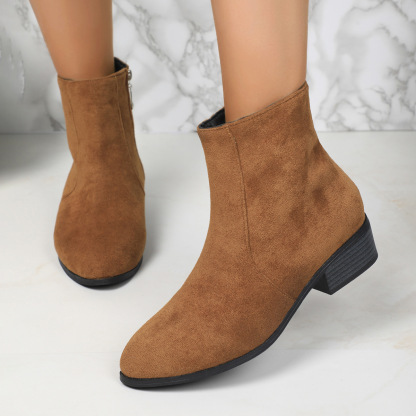 Women's Fashionable Mid-Calf Boots with Thick Heels