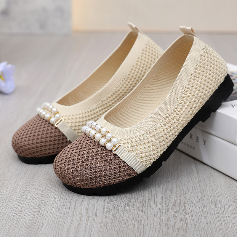 2025 New Women's Breathable Non-slip Arch Support Orthopedic Walking Shoes with Pearls