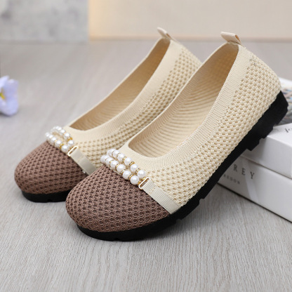 2025 New Women's Breathable Non-slip Arch Support Orthopedic Walking Shoes with Pearls