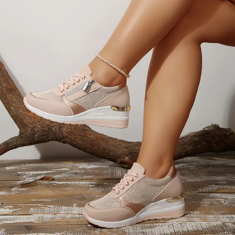 🔥Last Day 51% OFF - 2025 New Women's Side Zipper Lace-up Orthopedic Sneakers