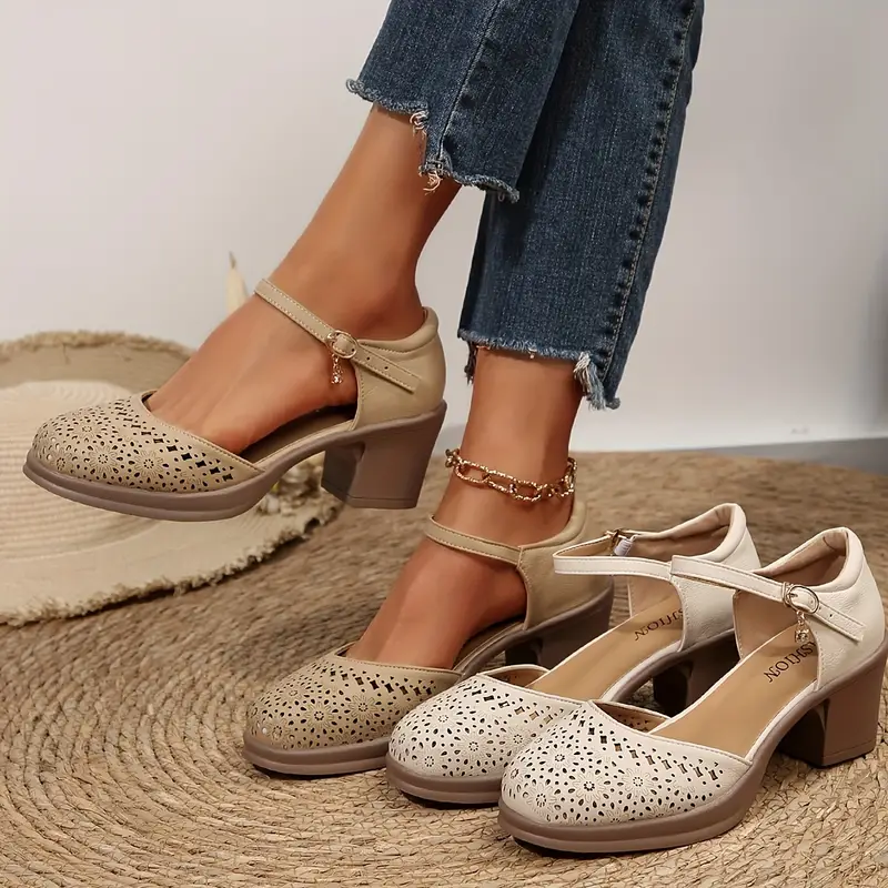 🔥Ladies Summer Elegant Chunky Heel Sandals - Buy 2 get free shipping