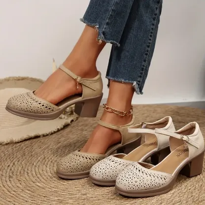 🔥Ladies Summer Elegant Chunky Heel Sandals - Buy 2 get free shipping
