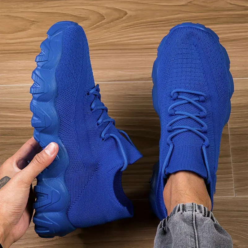 Men's knitted breathable and comfortable non-slip lace-up sneakers