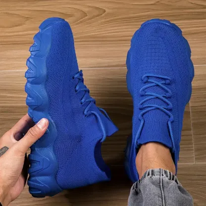 Men's knitted breathable and comfortable non-slip lace-up sneakers