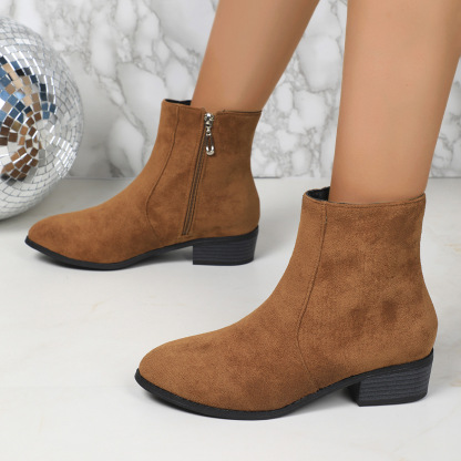 Women's Fashionable Mid-Calf Boots with Thick Heels