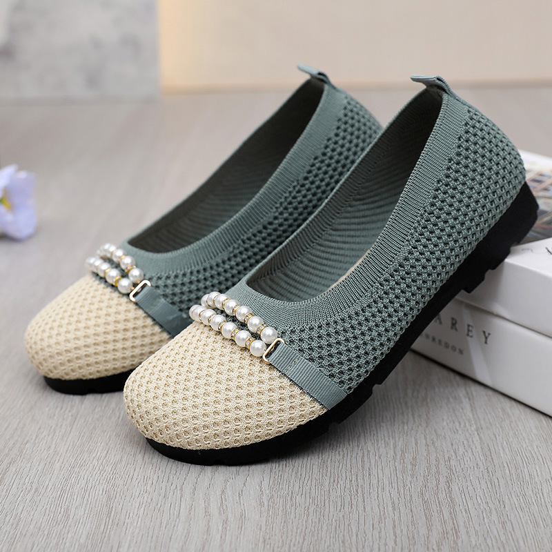 2025 New Women's Breathable Non-slip Arch Support Orthopedic Walking Shoes with Pearls