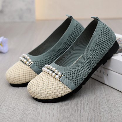 2025 New Women's Breathable Non-slip Arch Support Orthopedic Walking Shoes with Pearls