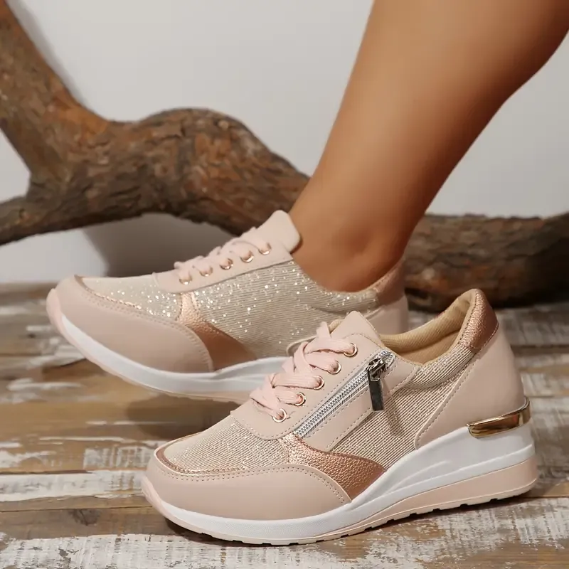 🔥Last Day 51% OFF - 2025 New Women's Side Zipper Lace-up Orthopedic Sneakers