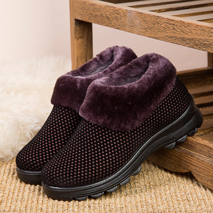 Women's Thick Sole Slip-On Plush Lined Boots-Buy 2 free shipping