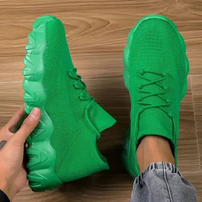 Men's knitted breathable and comfortable non-slip lace-up sneakers