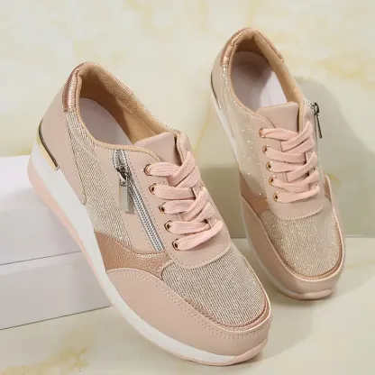 🔥Last Day 51% OFF - 2025 New Women's Side Zipper Lace-up Orthopedic Sneakers