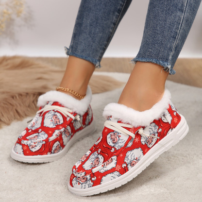 🤶Women's Comfort Plush Christmas❄️Snowman Canvas Ankle Boots
