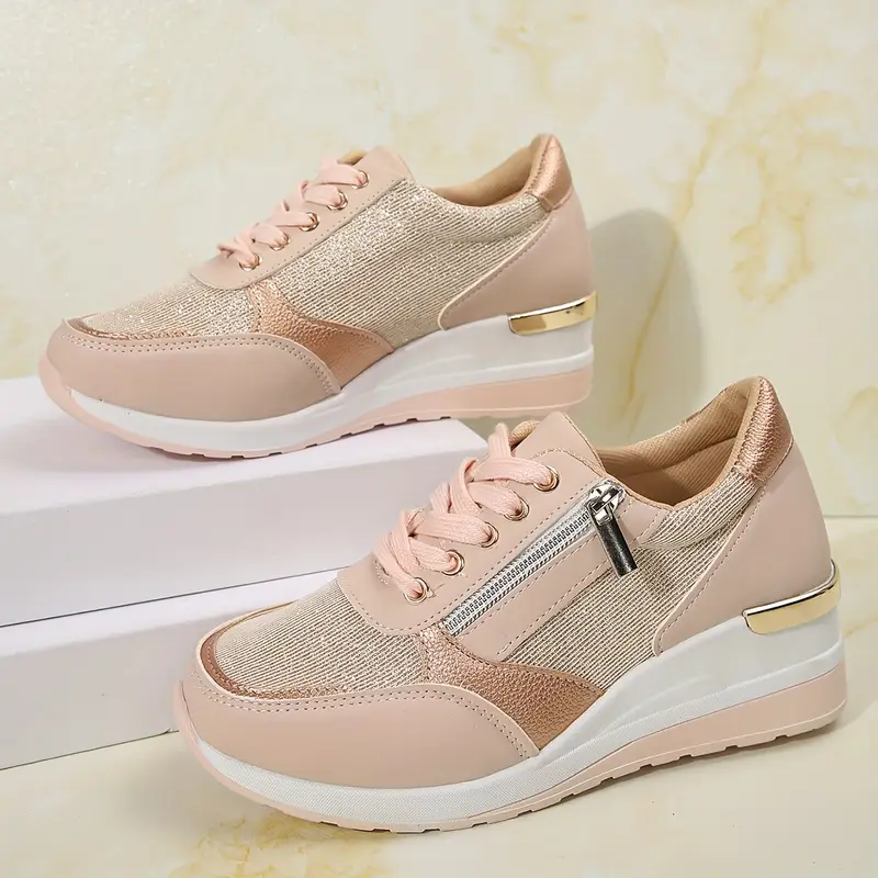 🔥Last Day 51% OFF - 2025 New Women's Side Zipper Lace-up Orthopedic Sneakers