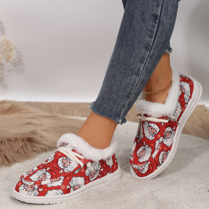 🤶Women's Comfort Plush Christmas❄️Snowman Canvas Ankle Boots