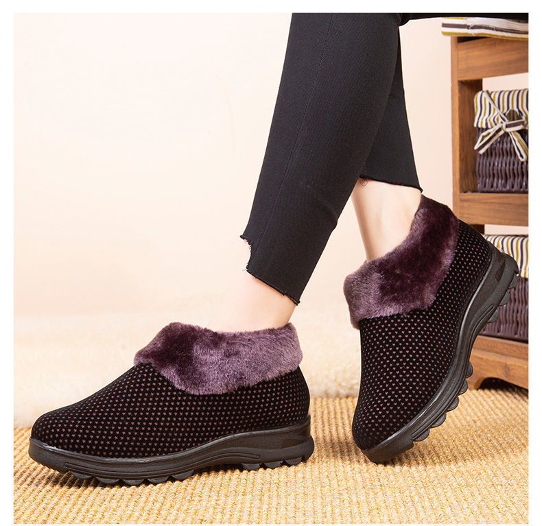 Women's Thick Sole Slip-On Plush Lined Boots-Buy 2 free shipping