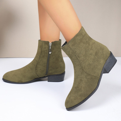 Women's Fashionable Mid-Calf Boots with Thick Heels