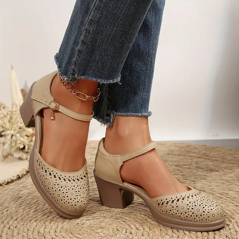 🔥Ladies Summer Elegant Chunky Heel Sandals - Buy 2 get free shipping