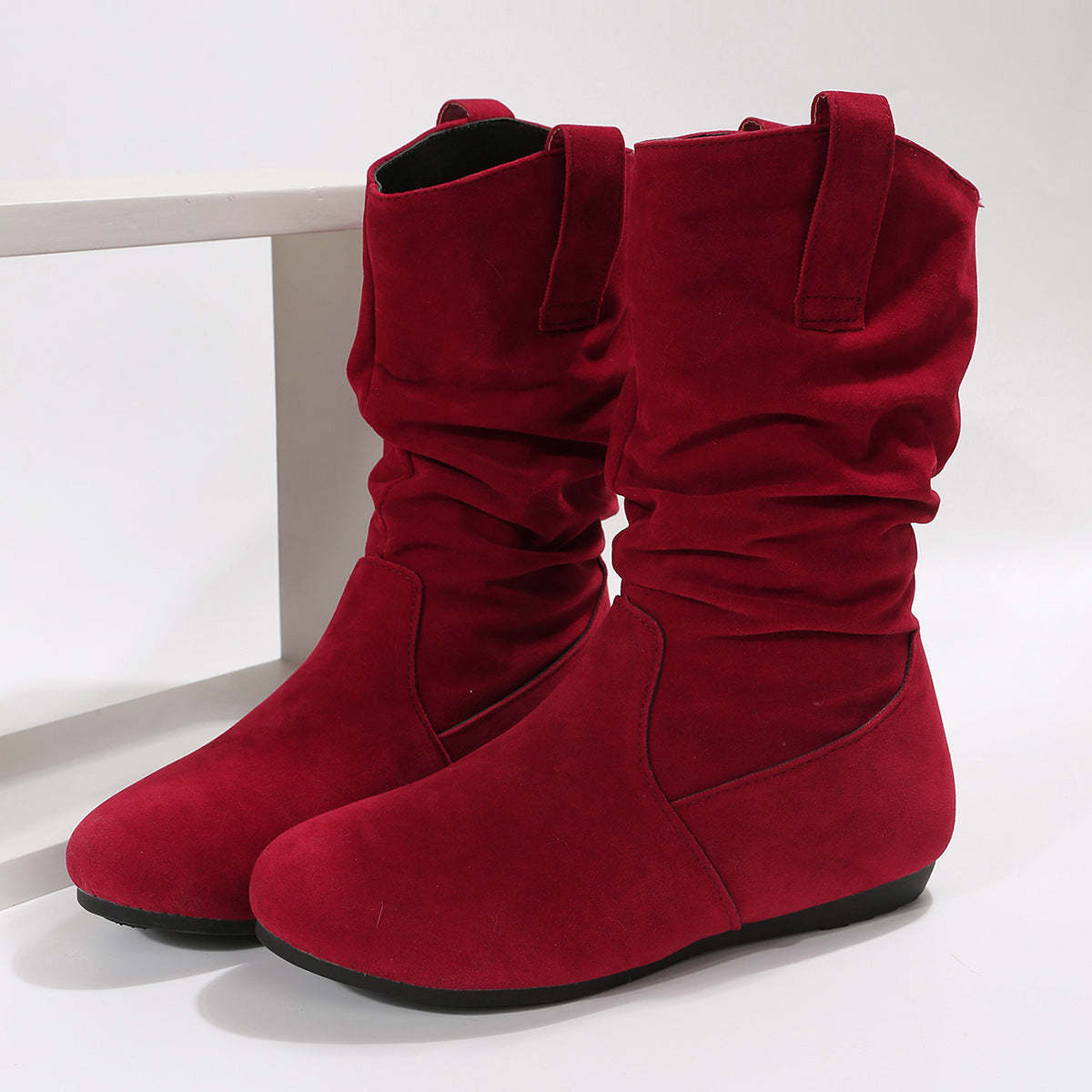 Round Toe Flat Winter Boots