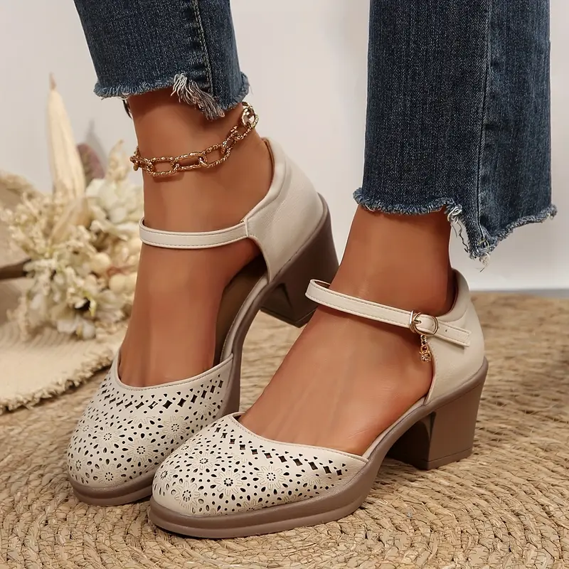 🔥Ladies Summer Elegant Chunky Heel Sandals - Buy 2 get free shipping