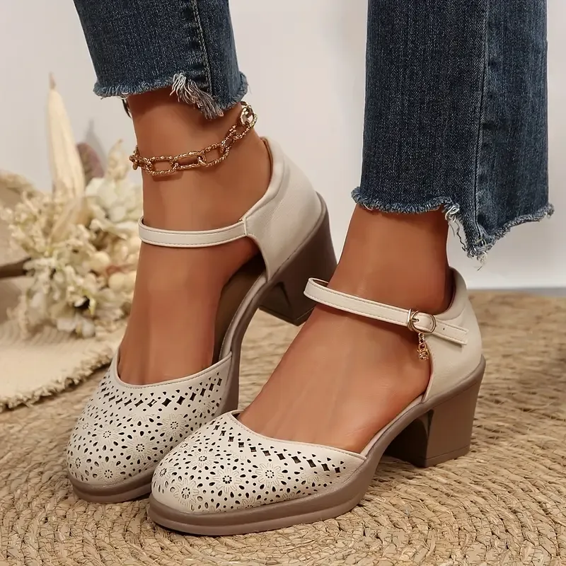 🔥Ladies Summer Elegant Chunky Heel Sandals - Buy 2 get free shipping