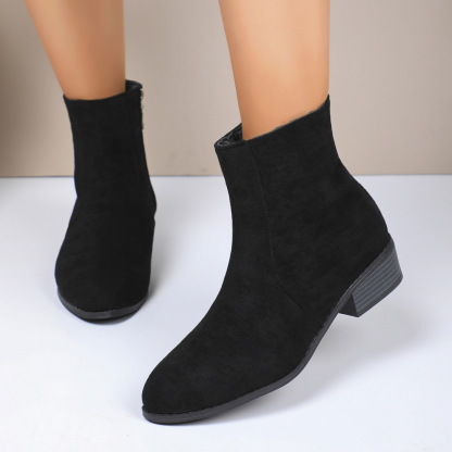 Women's Fashionable Mid-Calf Boots with Thick Heels