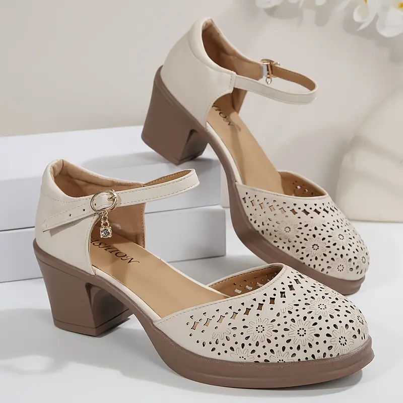 🔥Ladies Summer Elegant Chunky Heel Sandals - Buy 2 get free shipping