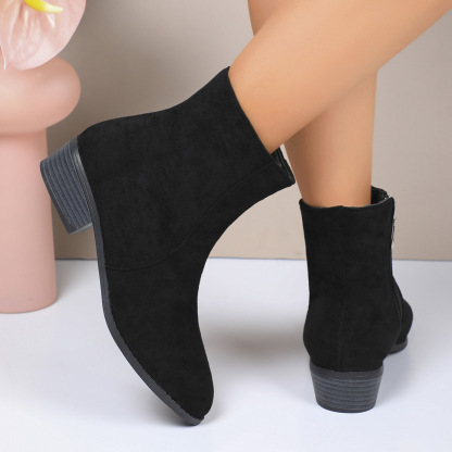 Women's Fashionable Mid-Calf Boots with Thick Heels
