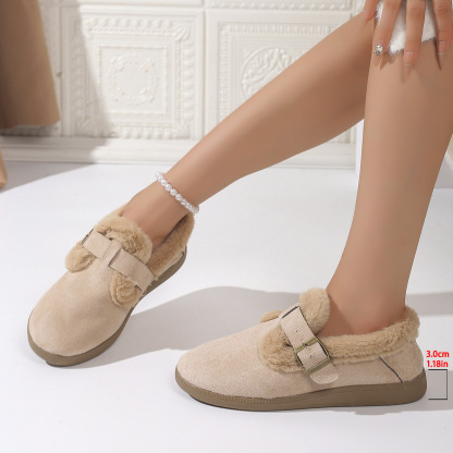 Women's Plush Round Toe Slip-On Flats