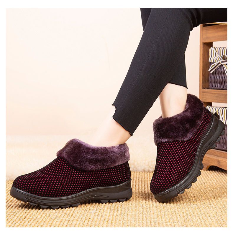 Women's Thick Sole Slip-On Plush Lined Boots-Buy 2 free shipping