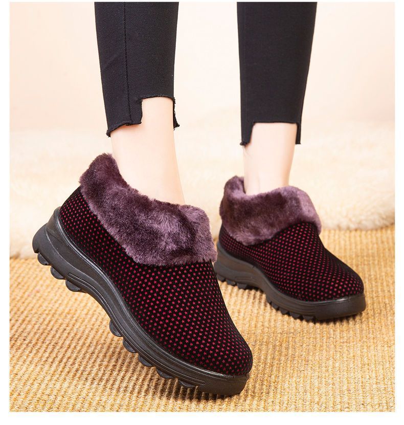 Women's Thick Sole Slip-On Plush Lined Boots-Buy 2 free shipping