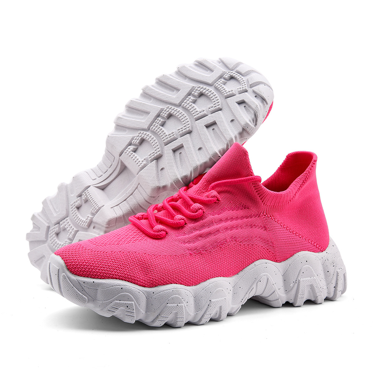 Women's knitted breathable and non-slip height increasing(1.96in) sneakers 