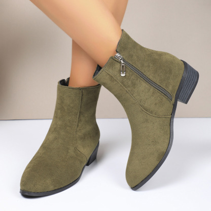 Women's Fashionable Mid-Calf Boots with Thick Heels