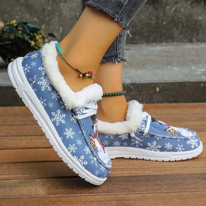 🤶Women's Comfort Plush Christmas❄️Snowman Canvas Ankle Boots