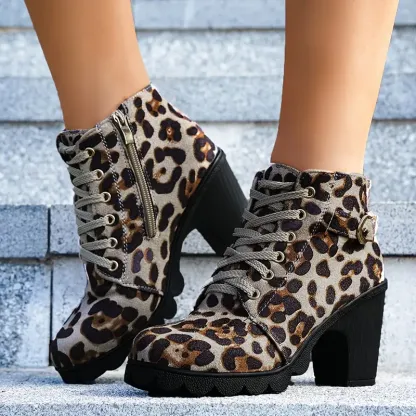 Women's High Heel Short Boots with Side Zipper-Buy 2 Free Shipping
