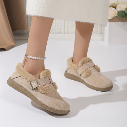 Women's Plush Round Toe Slip-On Flats