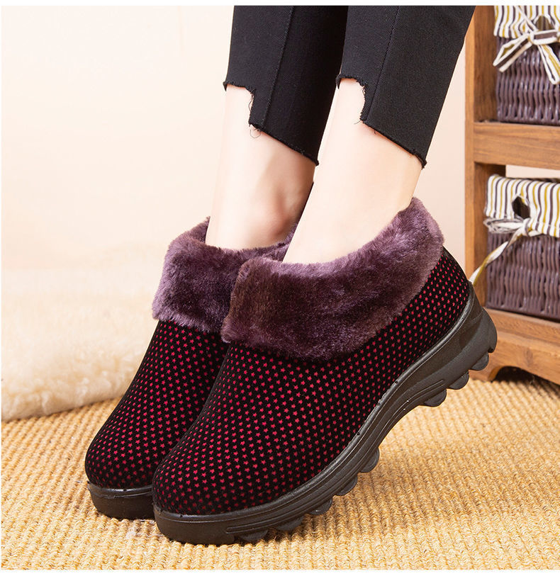 Women's Thick Sole Slip-On Plush Lined Boots-Buy 2 free shipping
