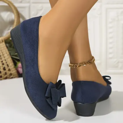 🔥Women's bow-decorated wedge shoes