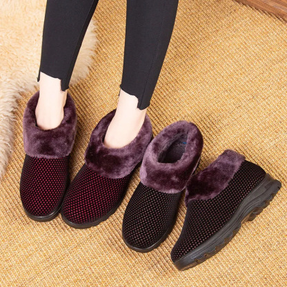 Women's Thick Sole Slip-On Plush Lined Boots-Buy 2 free shipping