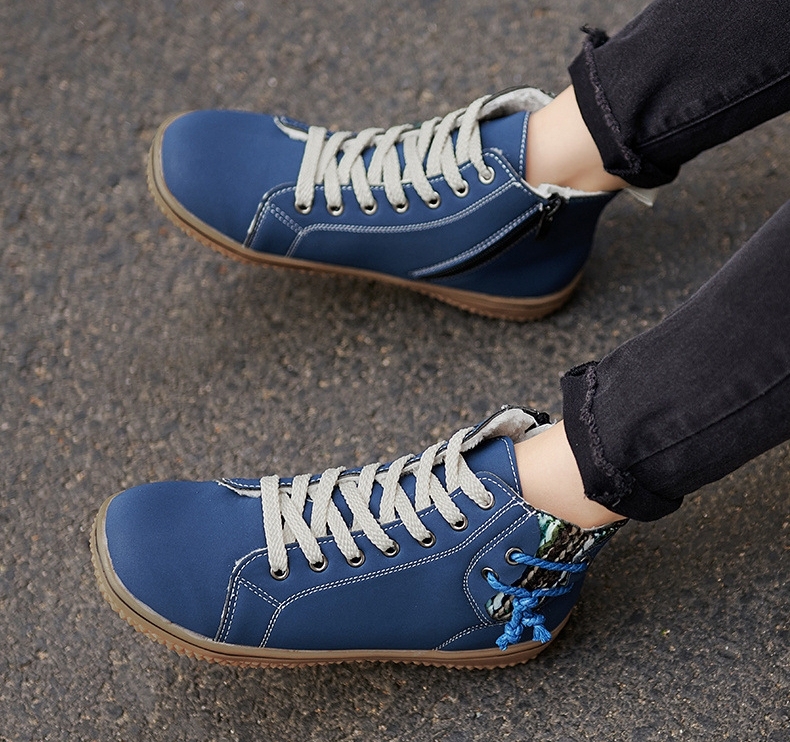 Women's Lace-Up Boots with Side Zipper