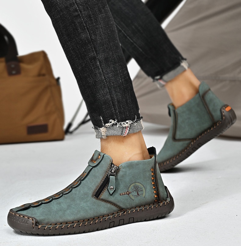 🚶‍♀️ !!!⏱️Clearance!!✨Men's/Women's Casual Fashion Non-slip Leather Slip-on Boots