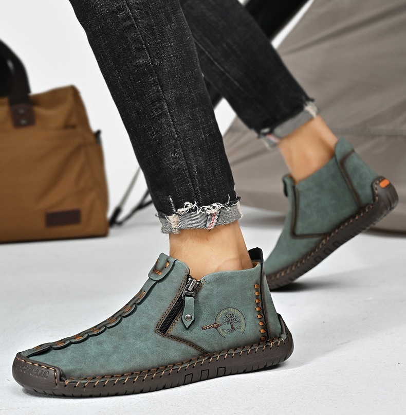 🚶‍♀️ !!!⏱️Clearance!!✨Men's/Women's Casual Fashion Non-slip Leather Slip-on Boots