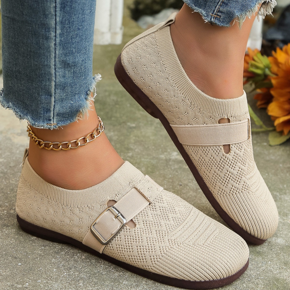 🌸🎉 Trendy Must-Have! Only a Few Left! ✨🥿💫Women's Daily Soft Breathable Arch Support Neuropathic Flat Diabetic Shoes