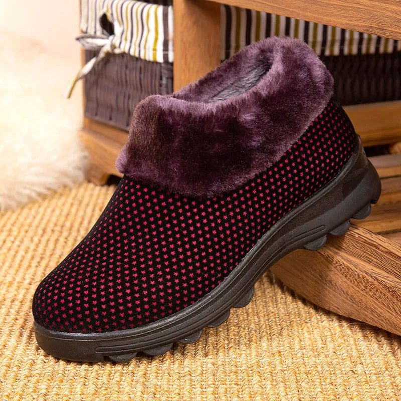 Women's Thick Sole Slip-On Plush Lined Boots-Buy 2 free shipping