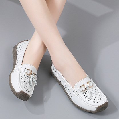 🔥Hot Sale🔥Women's Summer Soft Sole Breathable Comfortable Leather Shoes - Buy 2 Pairs Free Shipping