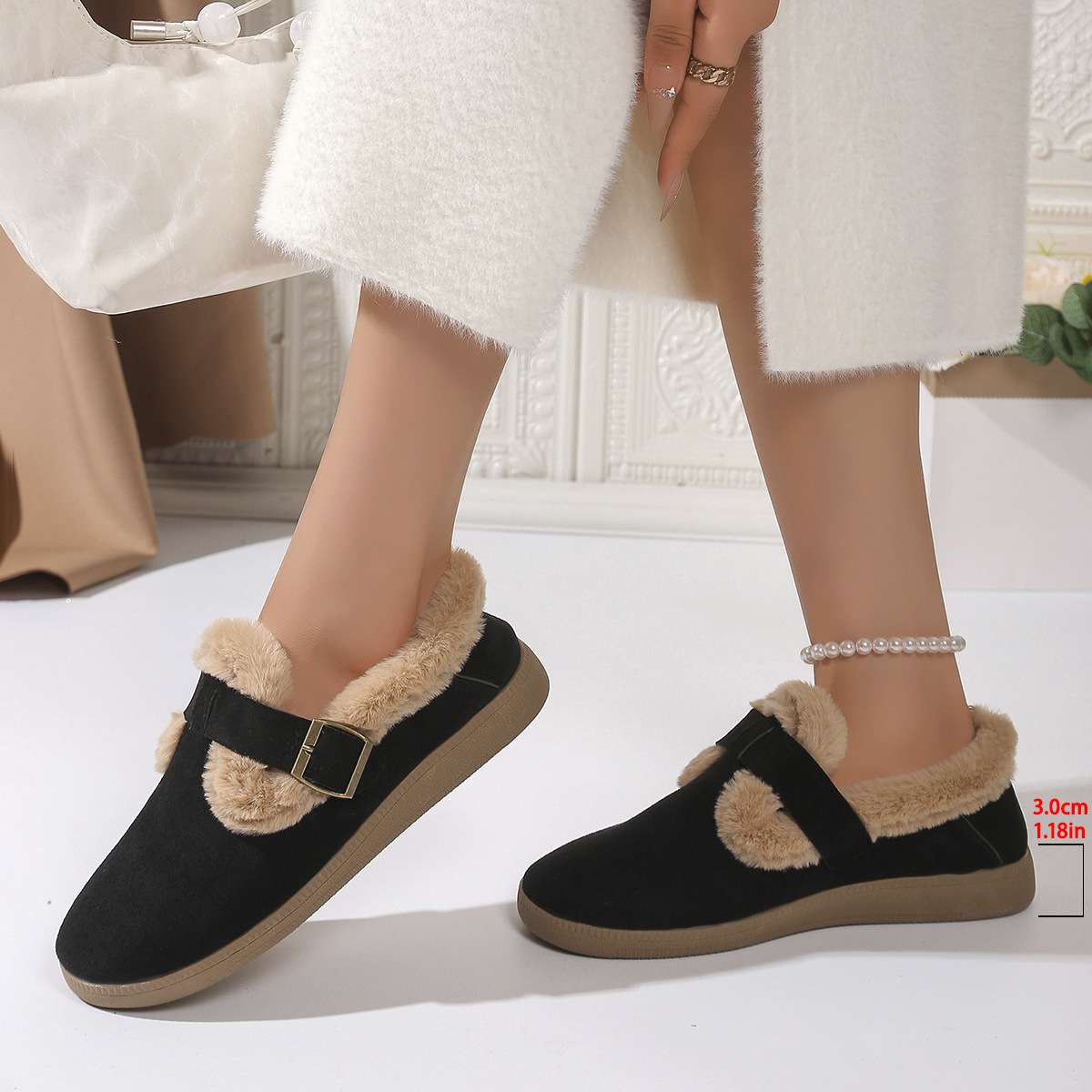 Women's Plush Round Toe Slip-On Flats