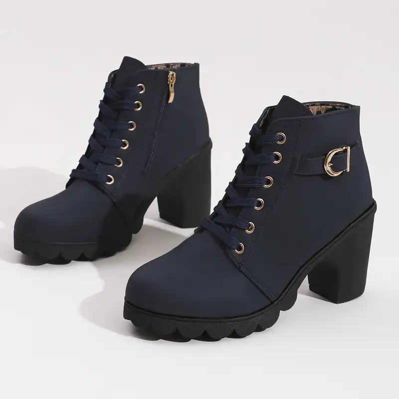 Women's High Heel Short Boots with Side Zipper-Buy 2 Free Shipping