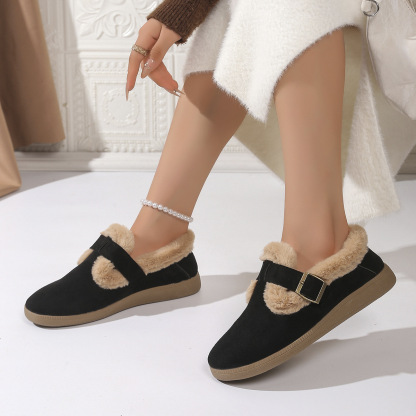 Women's Plush Round Toe Slip-On Flats